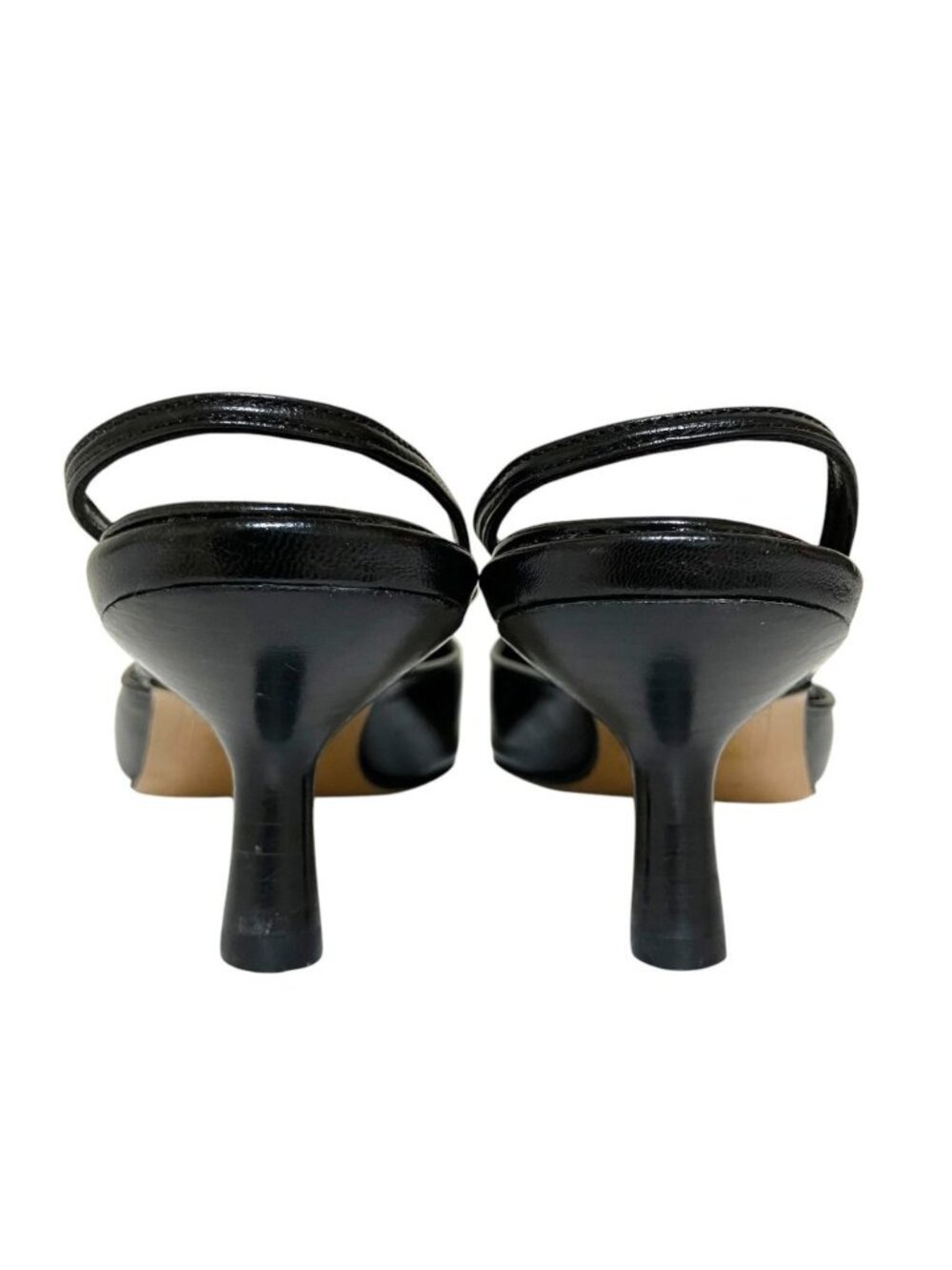 Chanel Vintage Sling Back Pointed Toe Pumps 36.5 Black Heel - Picture 3 of 10